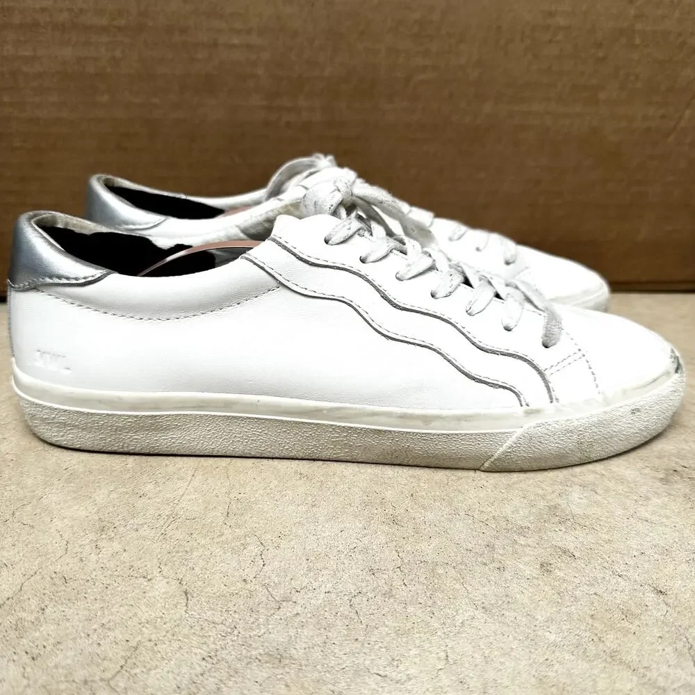 Madewell Sidewalk Low-Top Sneakers in Leather Wave Edition White W10 M8.5